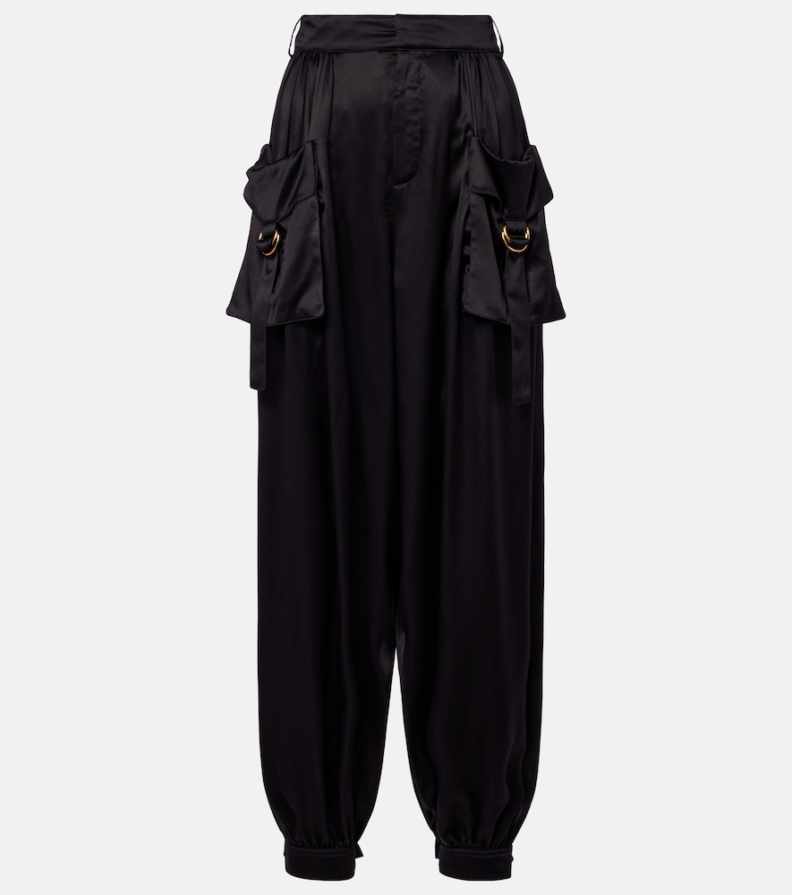 Chlo Pantalon cargo taille haute en satin de soie 1113 €