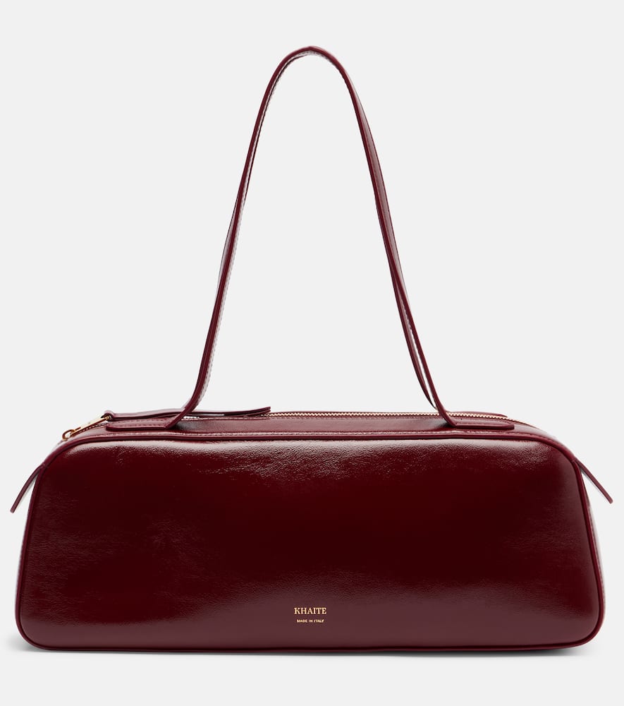 Khaite Simona Patent Leather Shoulder Bag In Red