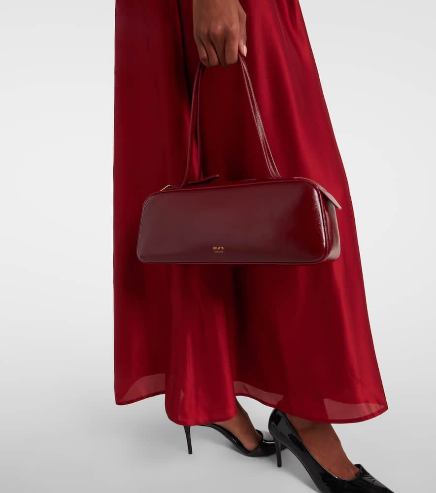 Khaite Simona Patent Leather Shoulder Bag In Red
