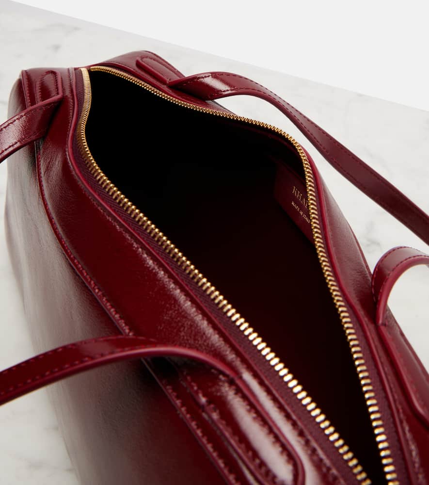 Khaite Simona Patent Leather Shoulder Bag In Red
