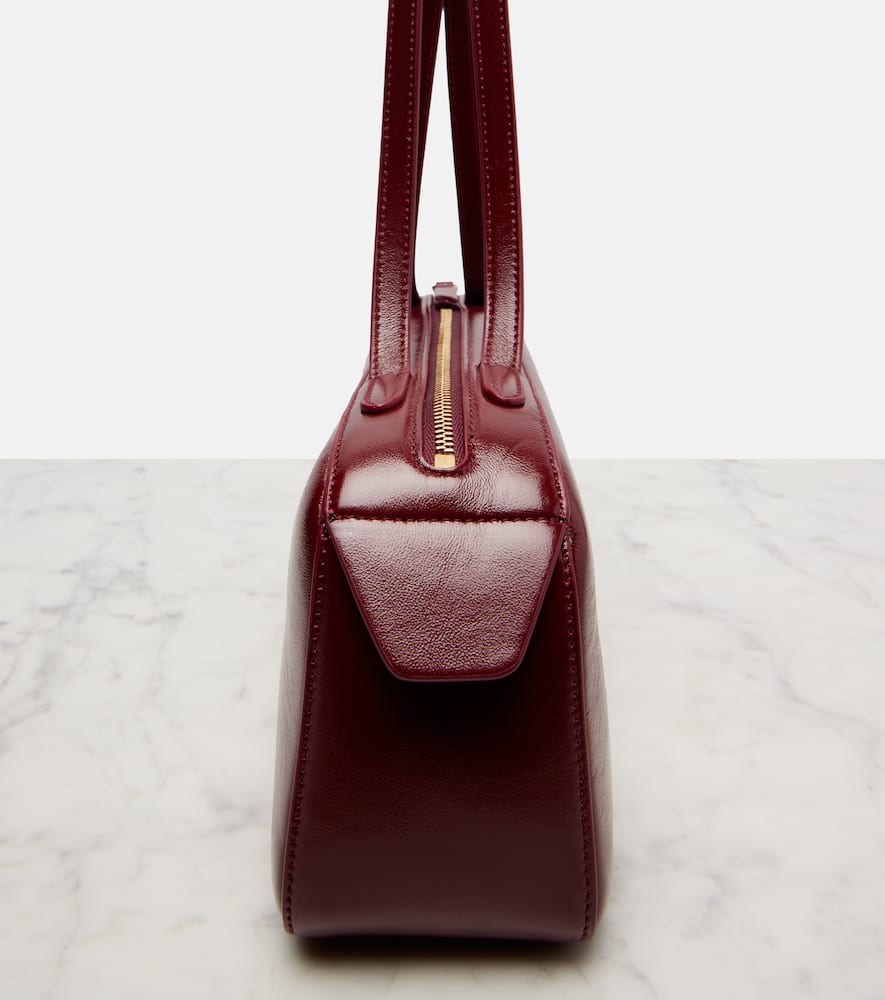 Khaite Simona Patent Leather Shoulder Bag In Red