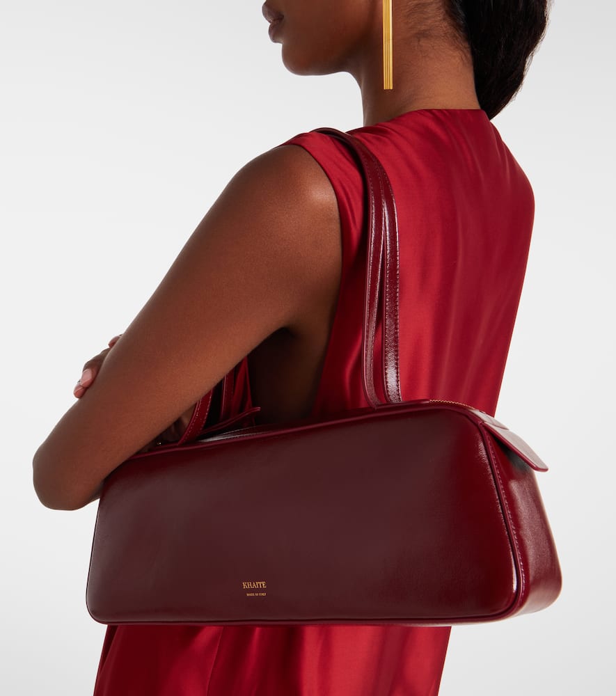 Khaite Simona Patent Leather Shoulder Bag In Red