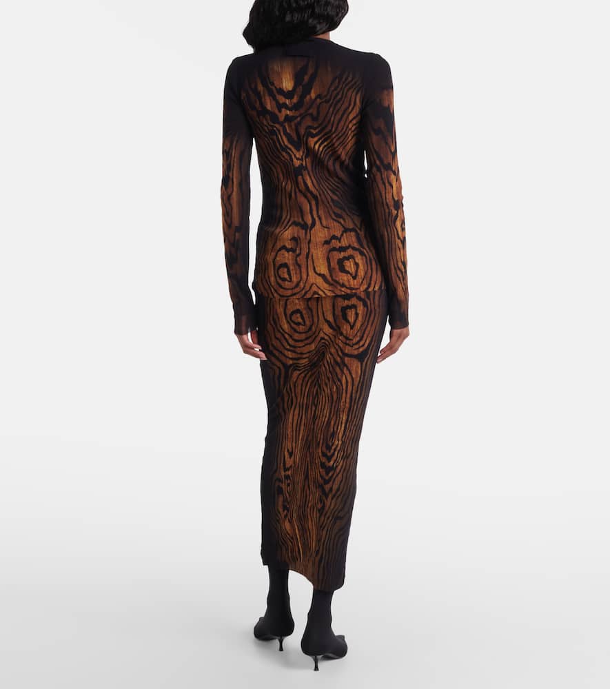 Jean Paul Gaultier Sheer Tulle Wood Top In Brown