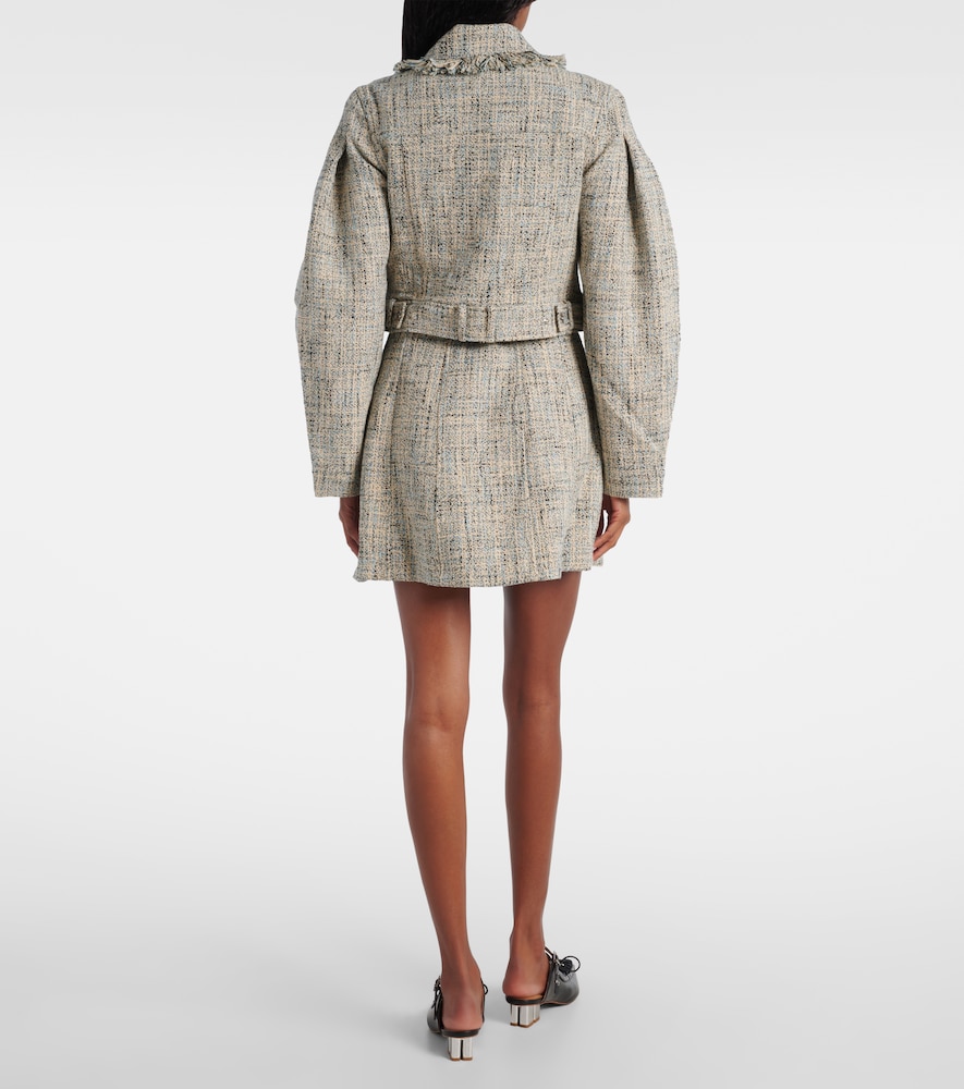  Ganni Ganni Cropped-jacke Aus Baumwoll-tweed 