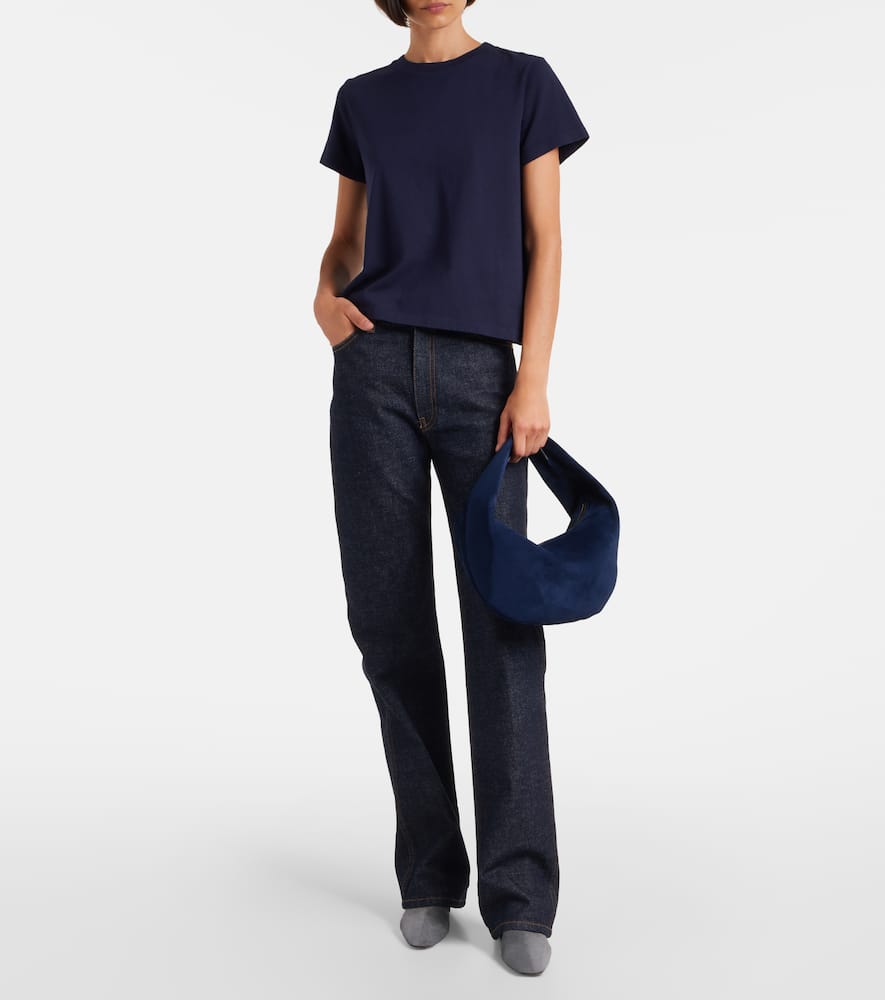 Khaite Emmylou Cotton Jersey T-shirt In Blue