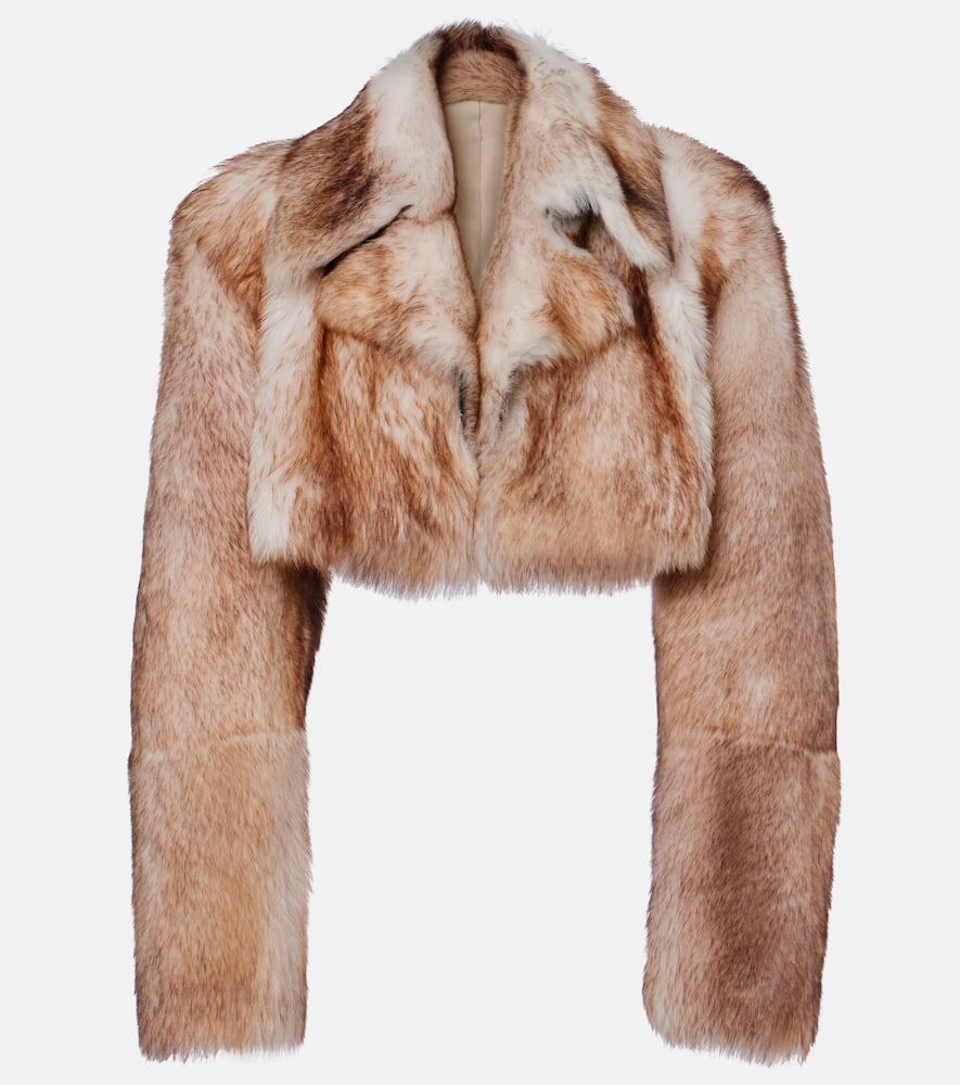 Khaite Stallone Cropped Shearling Jacket In Brown