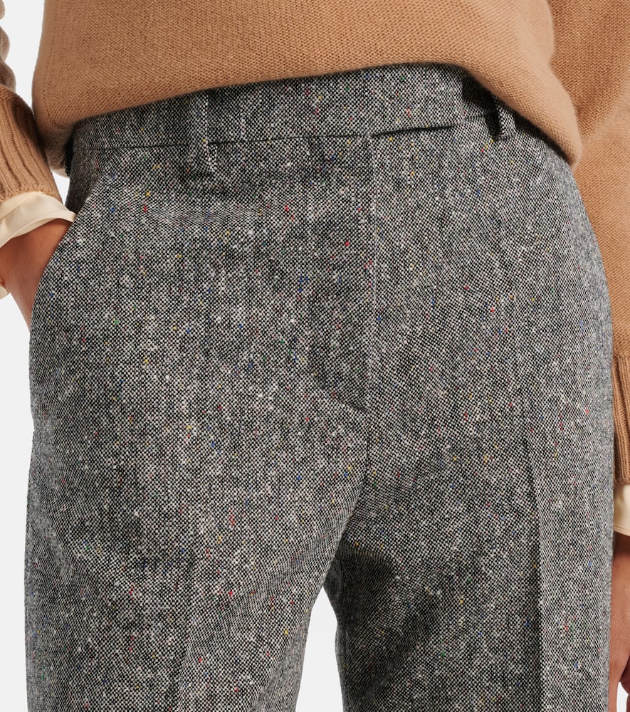  Valentino Valentino High-rise Wool-blend Wide-leg Pants 