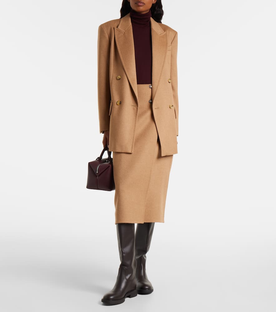 Max Mara Curzio Wool Wrap Skirt In Brown