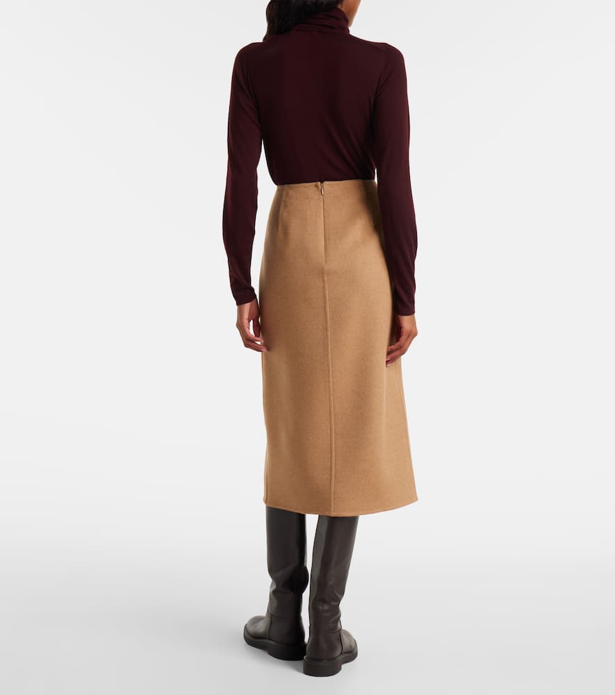 Max Mara Curzio Wool Wrap Skirt In Brown