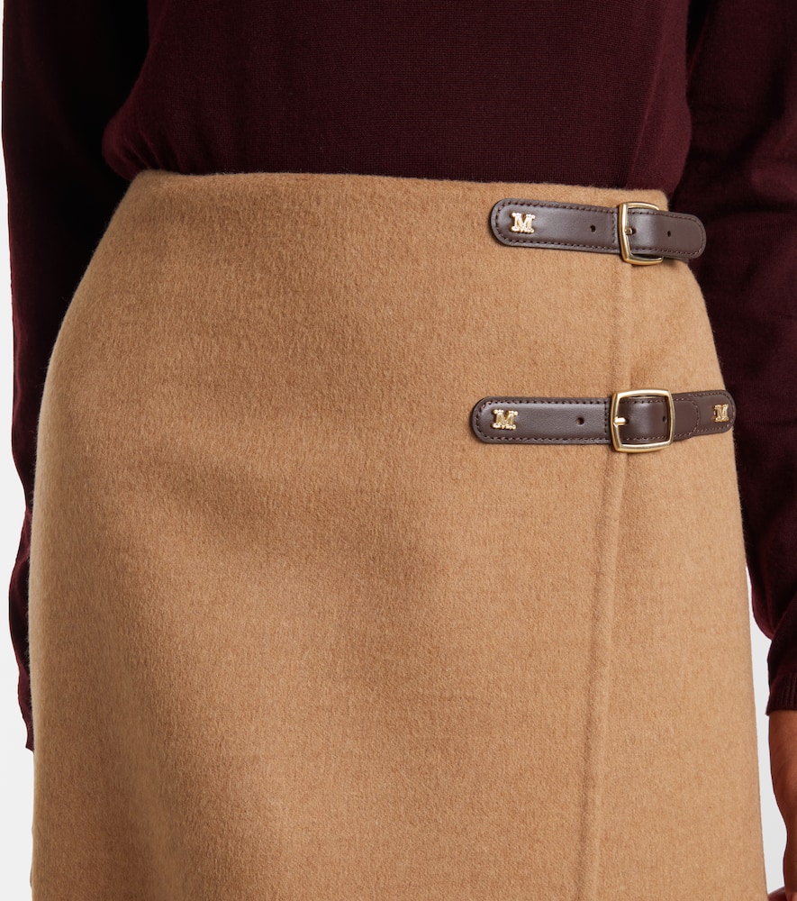 Max Mara Curzio Wool Wrap Skirt In Brown