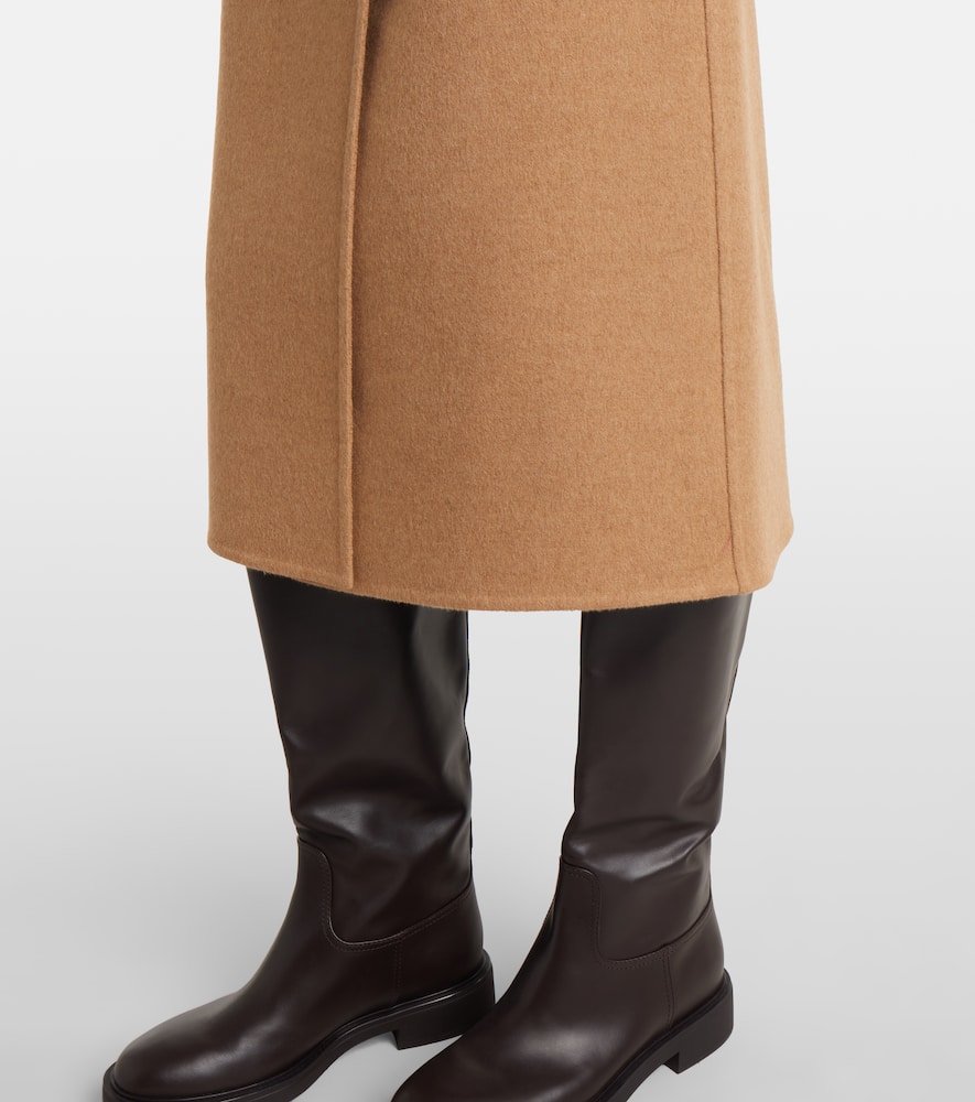 Max Mara Curzio Wool Wrap Skirt In Brown