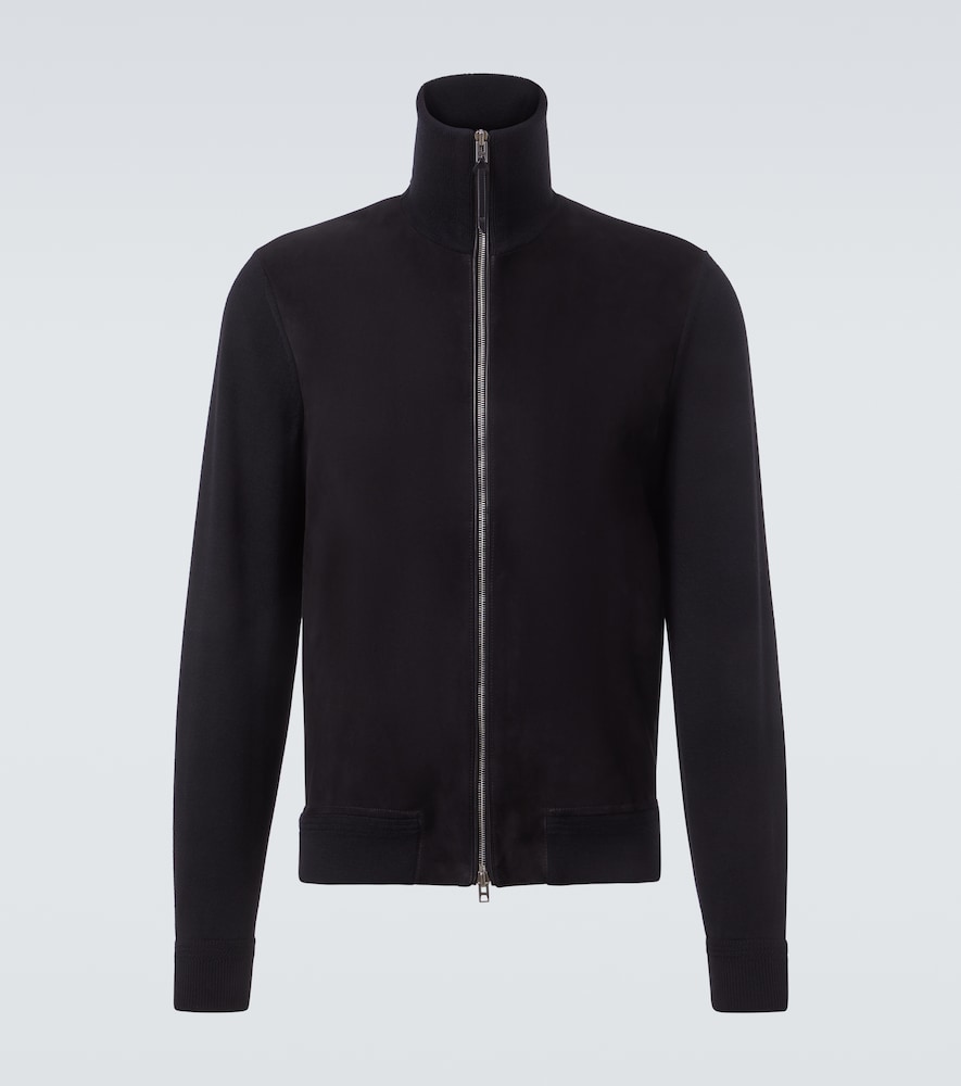 Tom Ford Men's Black Suede And Wool-Blend Zip-Up Sweater UK Size 36 - Mytheresa