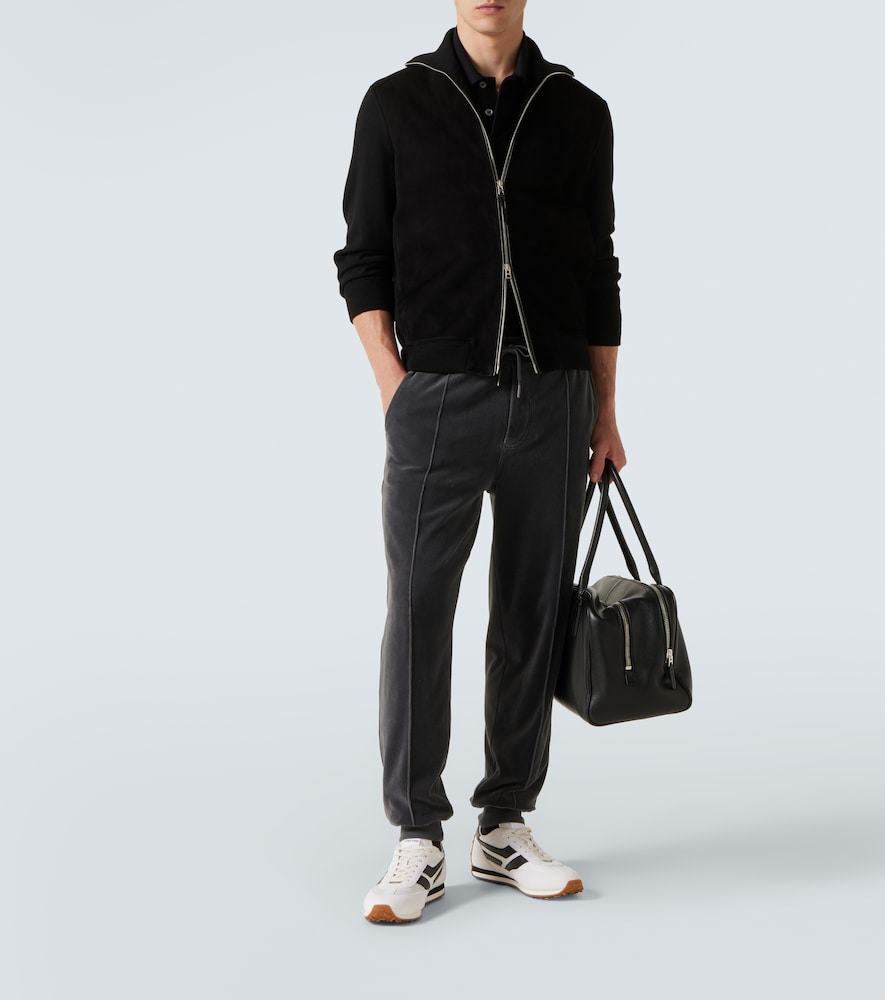  Tom Ford Tom Ford Suede And Wool-blend Zip-up Sweater 