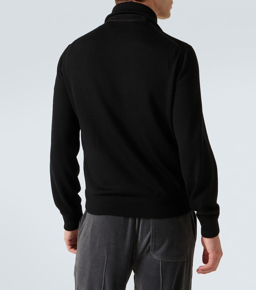  Tom Ford Tom Ford Suede And Wool-blend Zip-up Sweater 