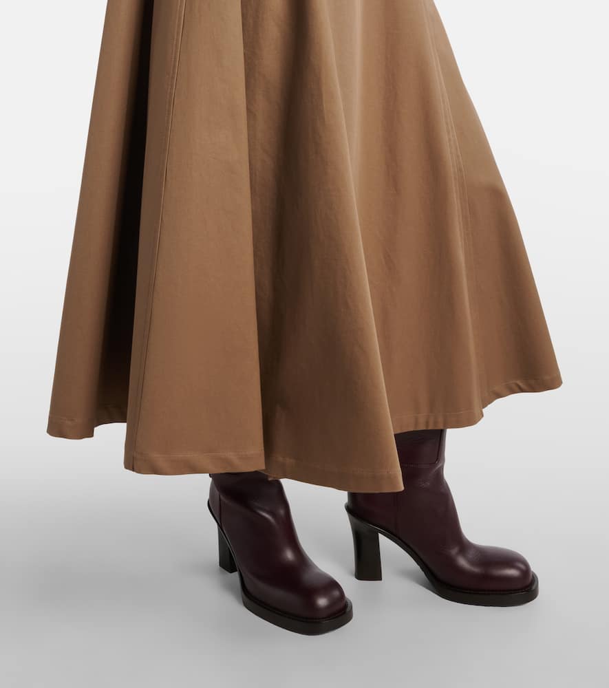 Burberry Beige Skirt With Adjustable Belt And Button Closure In Cotton Woman In Brown