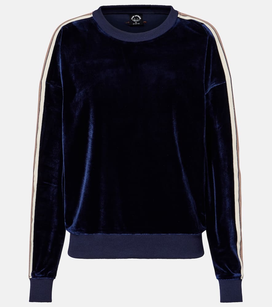 Monaco Lisel striped velour sweatshirt