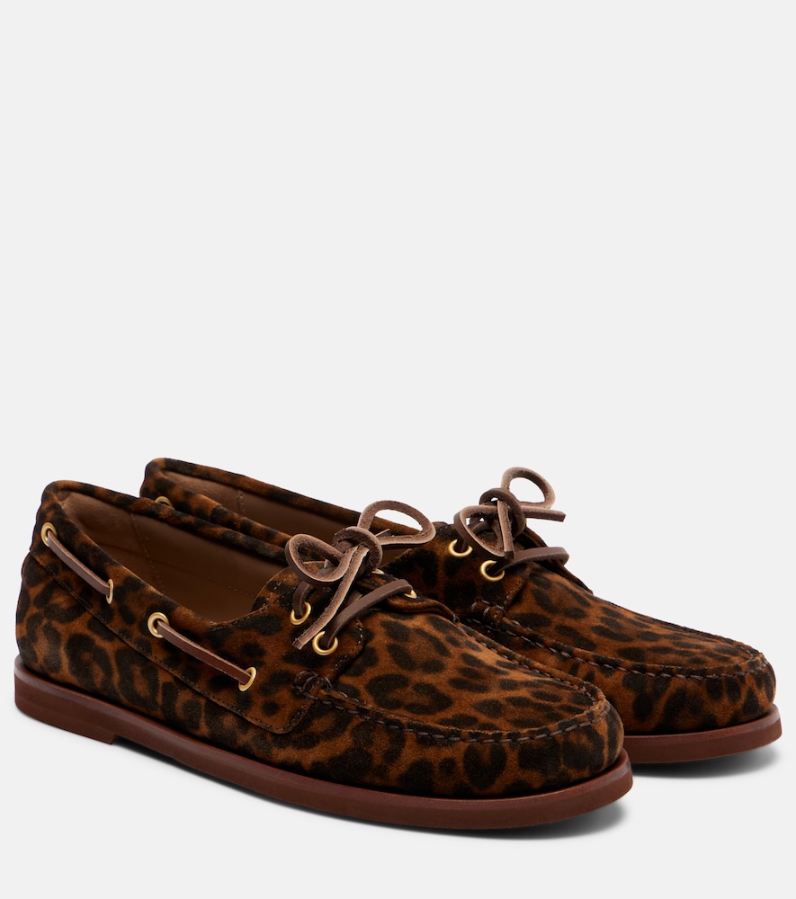 Gianvito Rossi Vandee leopard-print suede boat shoes