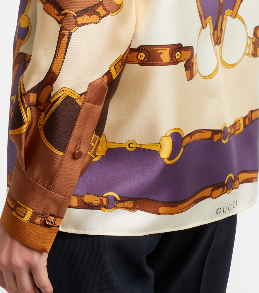  Gucci Gucci Bedruckte Schluppenbluse Aus Seide 