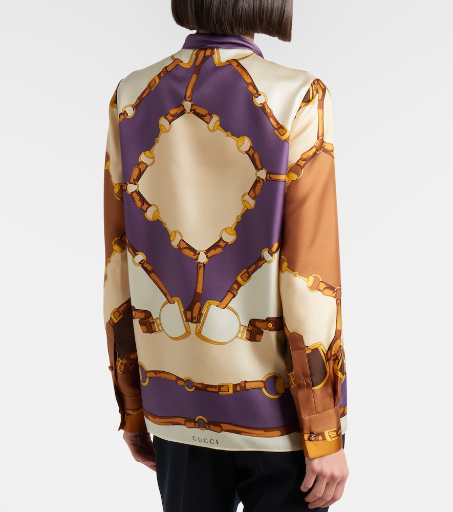  Gucci Gucci Bedruckte Schluppenbluse Aus Seide 
