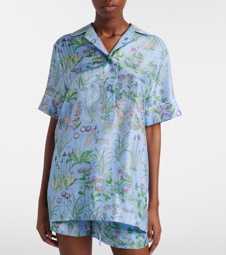  Gucci Gucci Polohemd Aus Seidensatin 