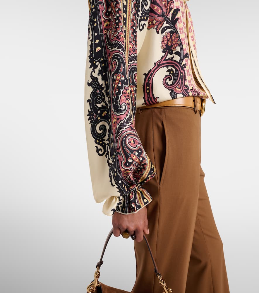 Etro Printed Silk Twill Blouse In Animal Print