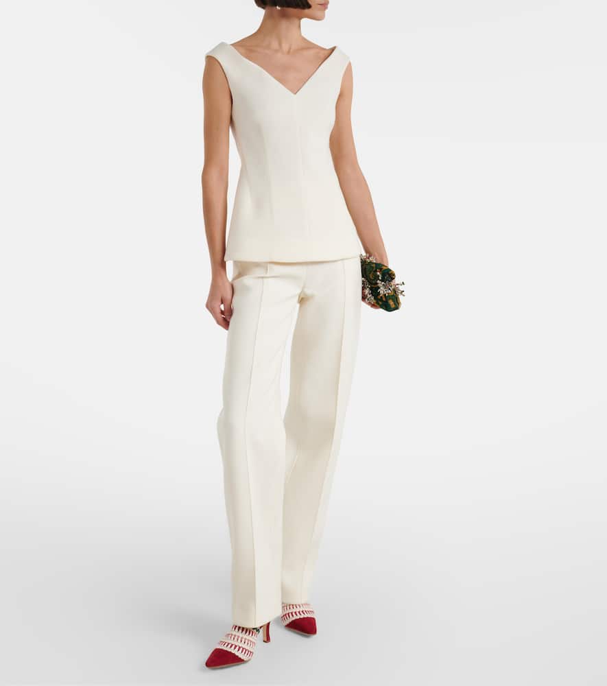 Manolo Blahnik Alo 70 Embroidered Suede Mules In Red