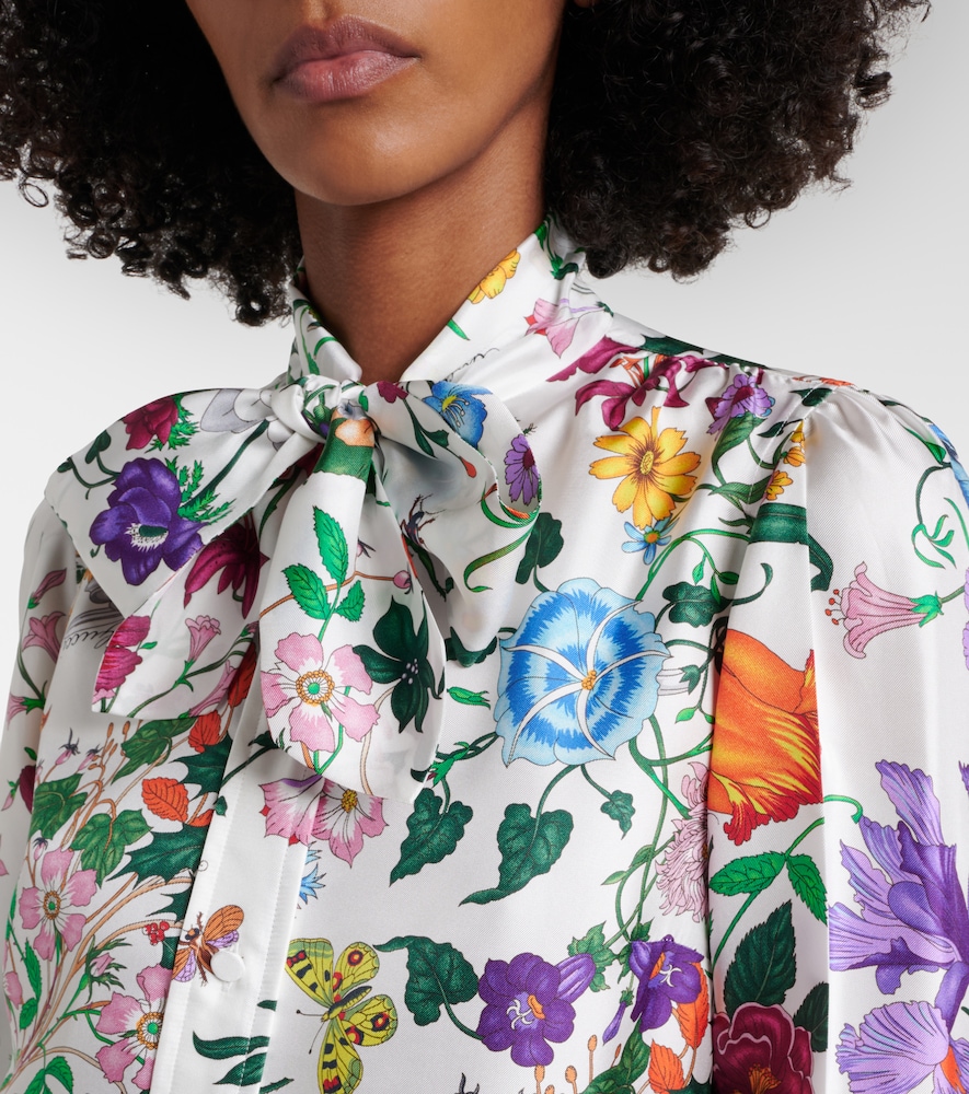  Gucci Gucci Schluppenbluse Flora Aus Seiden-twill 