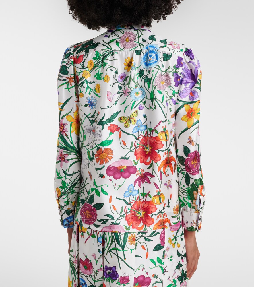  Gucci Gucci Schluppenbluse Flora Aus Seiden-twill 