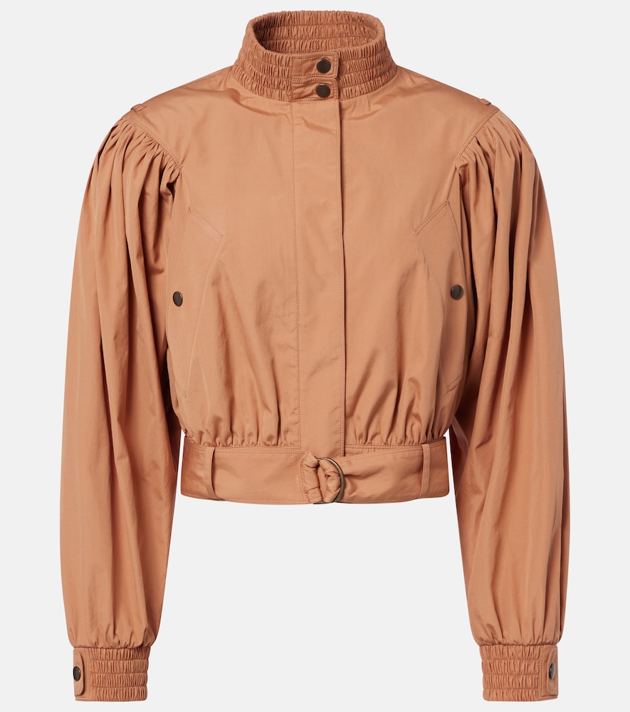 Chloe Chloé Gathered belted cotton poplin jacket