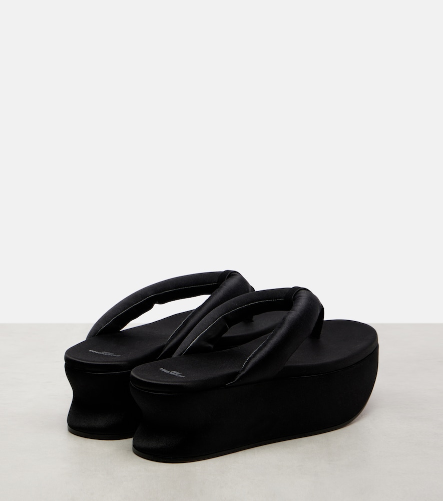 Gaeta Satin Wedge Thong Sandals