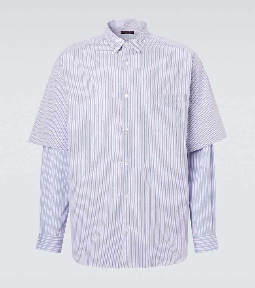 Comme des Garcons Homme Comme des Garçons Homme Layered striped cotton poplin shirt