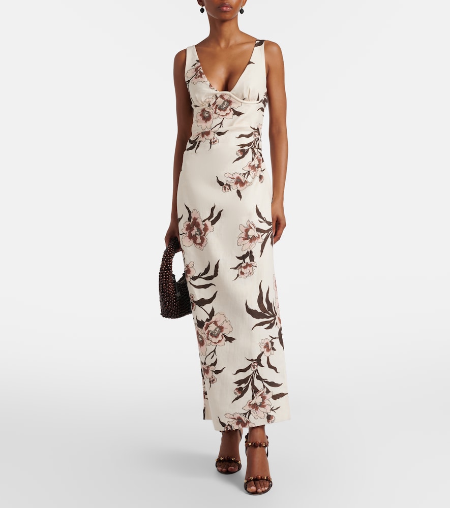 SIR Floral linen maxi dress