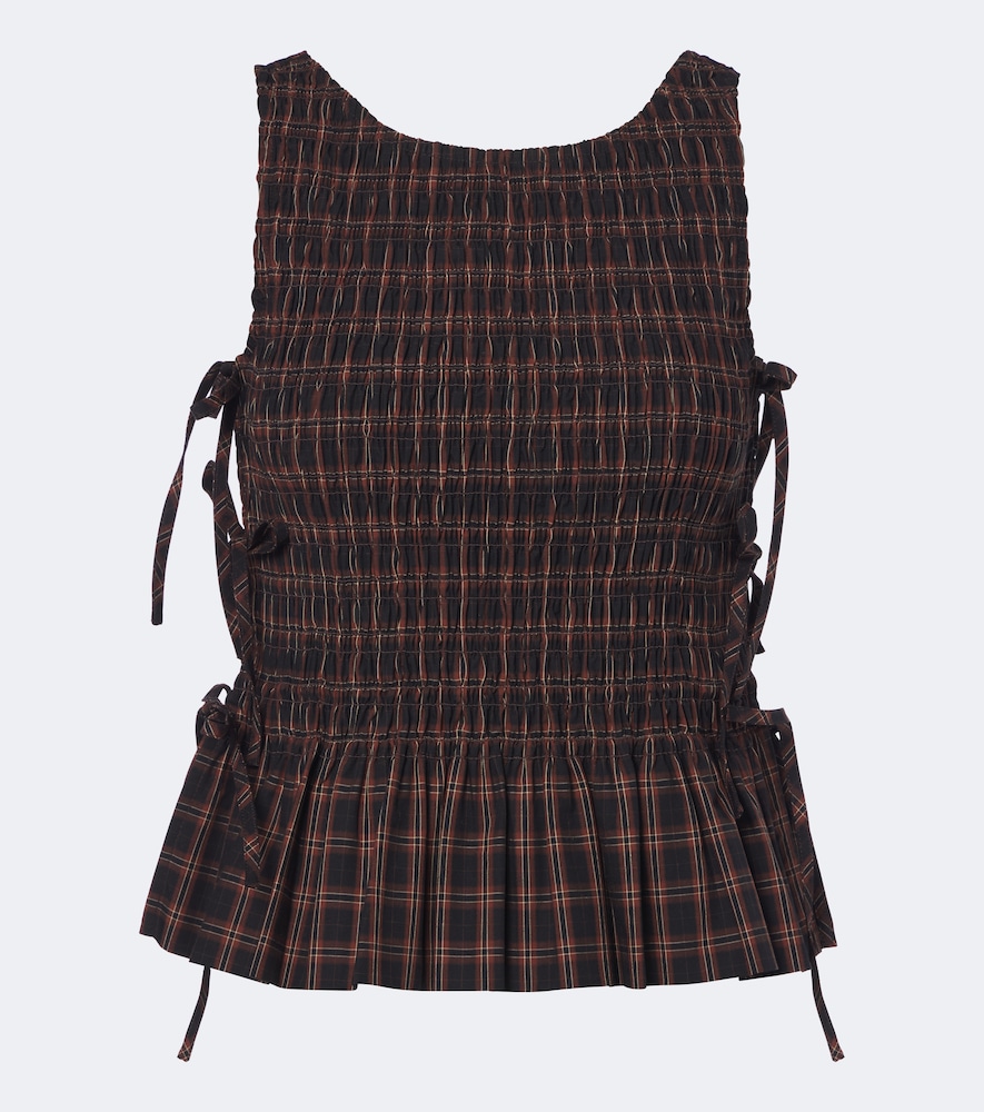Top in cotone a quadri