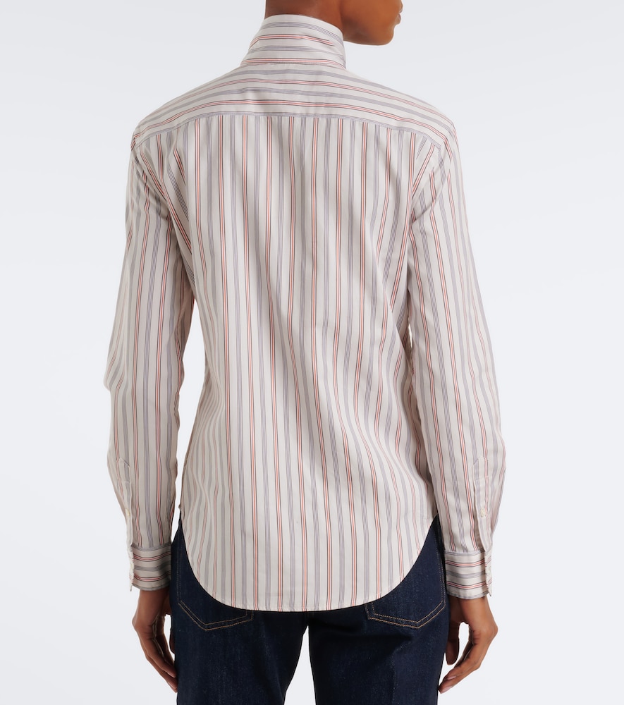 Polo Ralph Lauren Bow-Detail Striped Cotton Poplin Shirt