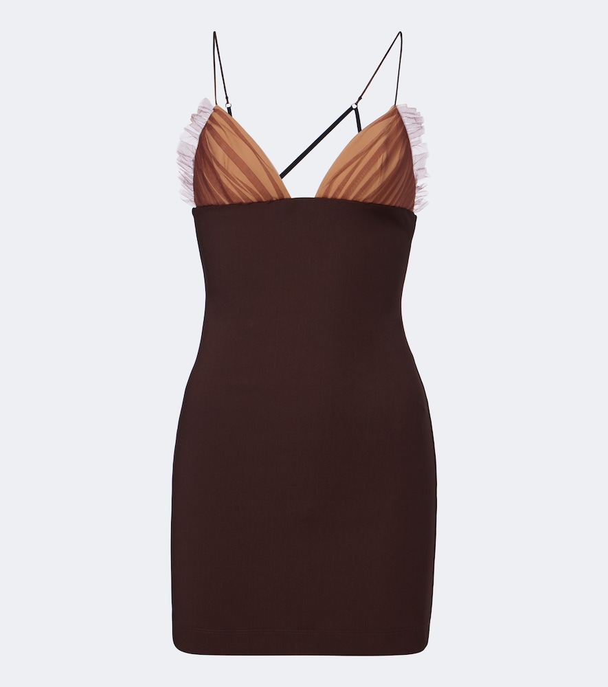 Minikleid aus Jersey mit Tüll