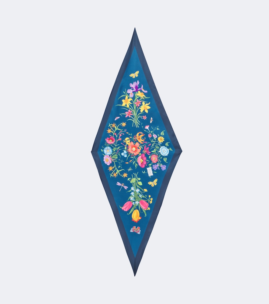 Foulard  Flora in twill di seta
