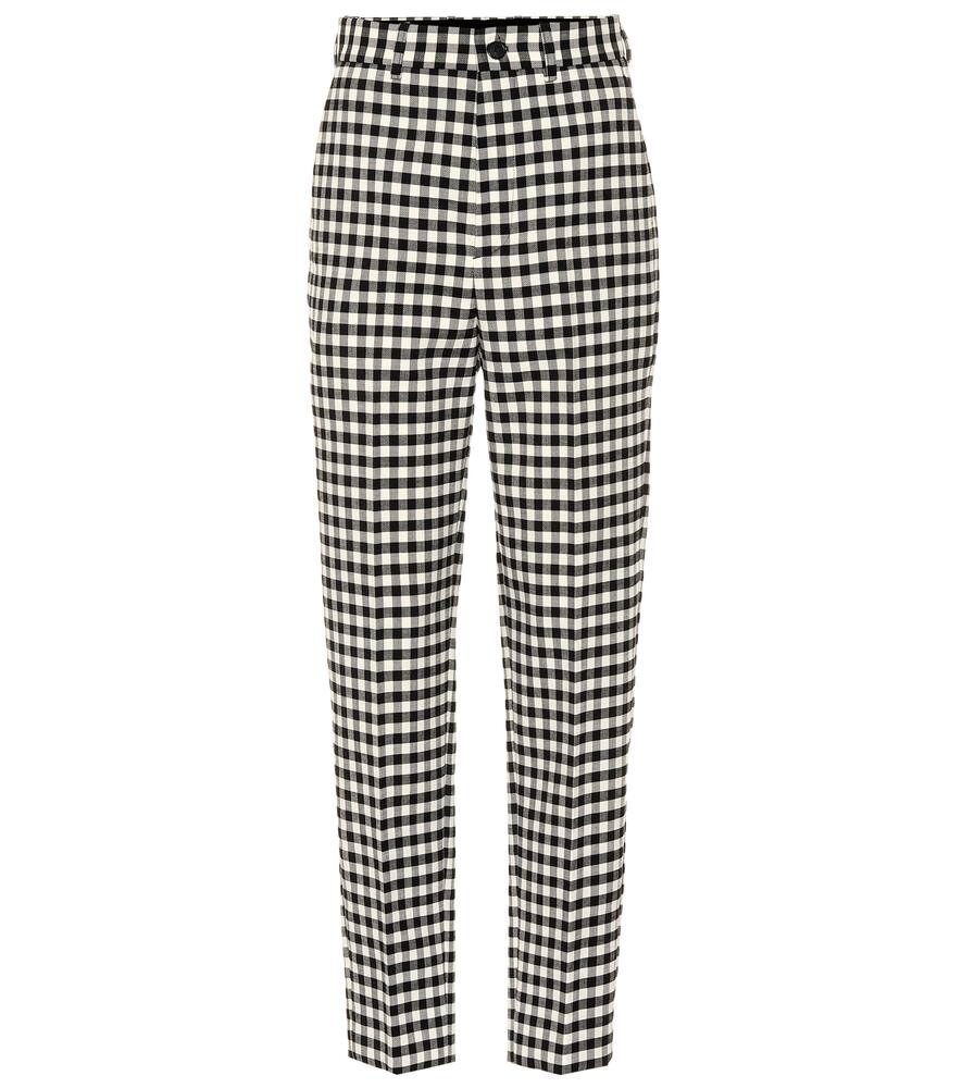 skinny gingham trousers
