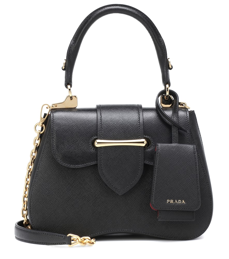 Click to view more detailed imagery on our partner's website Prada Sidonie Small Leather Shoulder Bag In Black