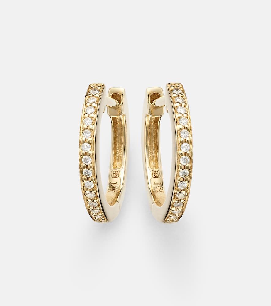 Sydney Evan Huggie 14kt gold and diamond earrings