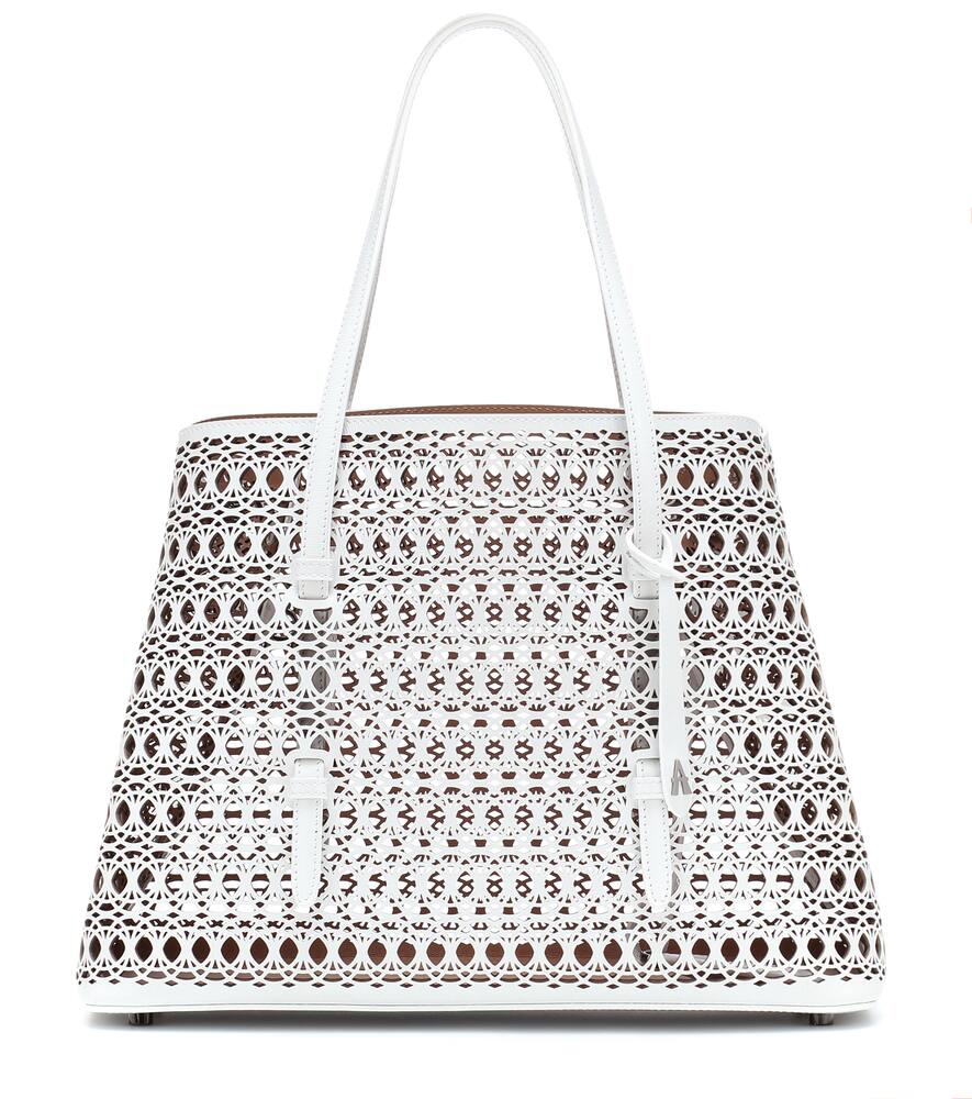 Click to view more detailed imagery on our partner's website Alaïa Mina 32 Medium Leather Tote In White