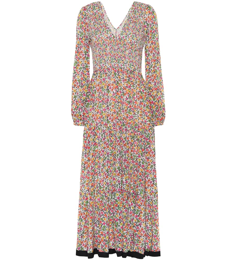 Rixo London Brooke Floral Pattern Maxi Dress In Multicoloured
