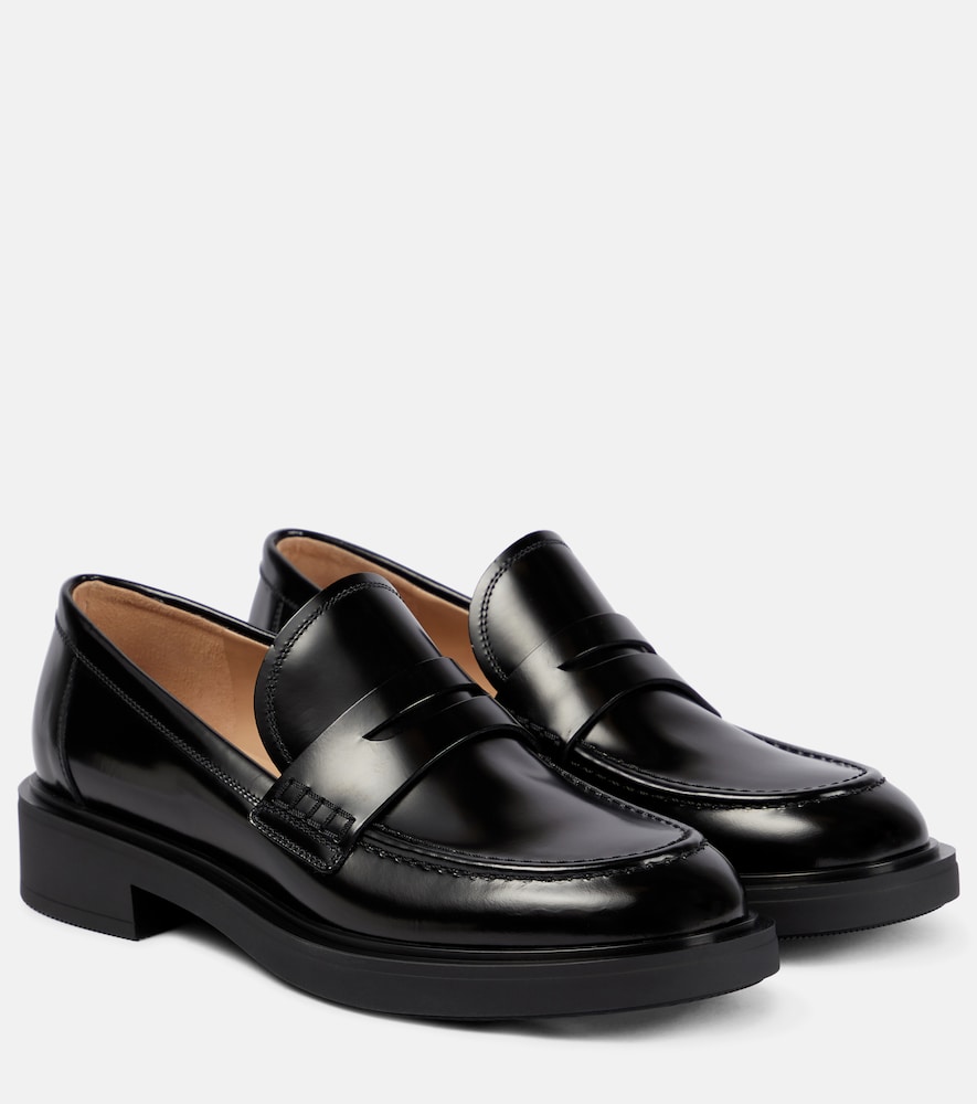 Gianvito Rossi Women's Black Harris Leather Loafers UK Size 8.5 - Mytheresa