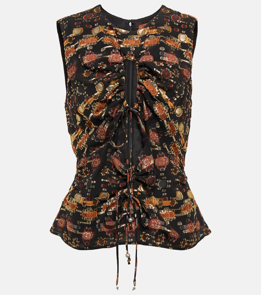 Nome floral silk satin top