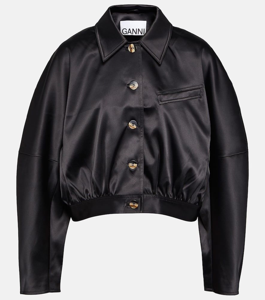 GANNI SATIN BOMBER JACKET