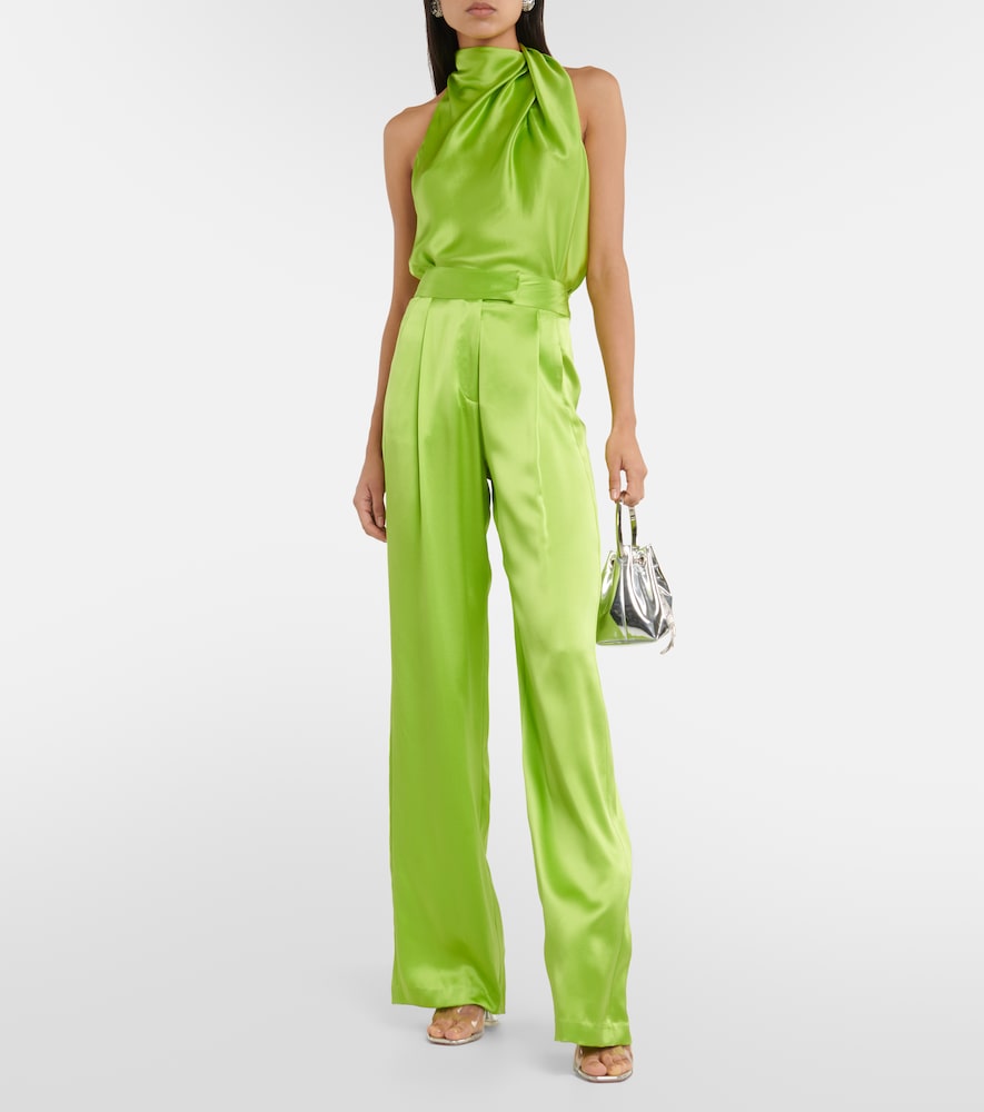  The Sei The Sei Draped High-neck Silk Satin Top 