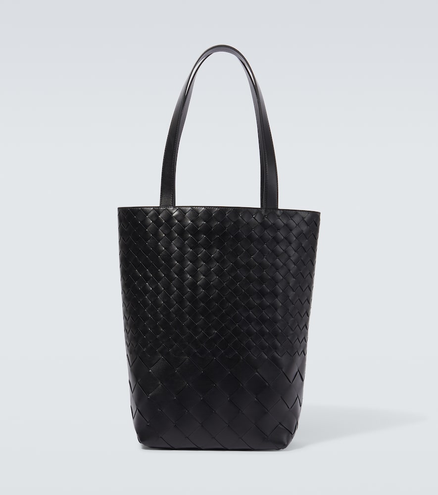 North-South Intrecciato Small leather tote bag