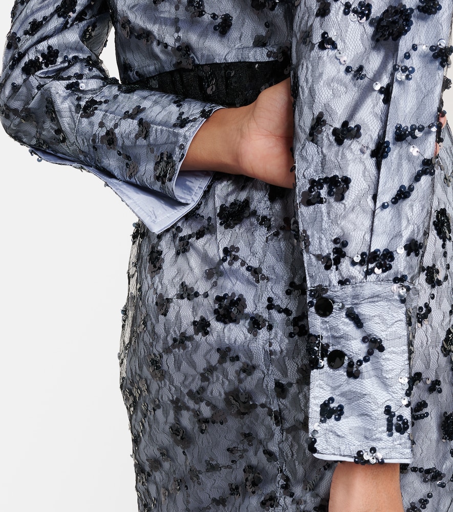  Ganni Ganni Cropped-hemd Mit Spitze Und Pailletten 