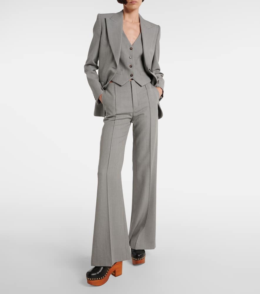 Chloé Woman Tailored Vest Grey Size 10 Virgin Wool In Grey