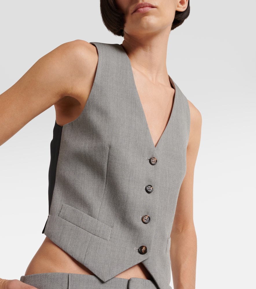 Chloé Woman Tailored Vest Grey Size 10 Virgin Wool In Grey