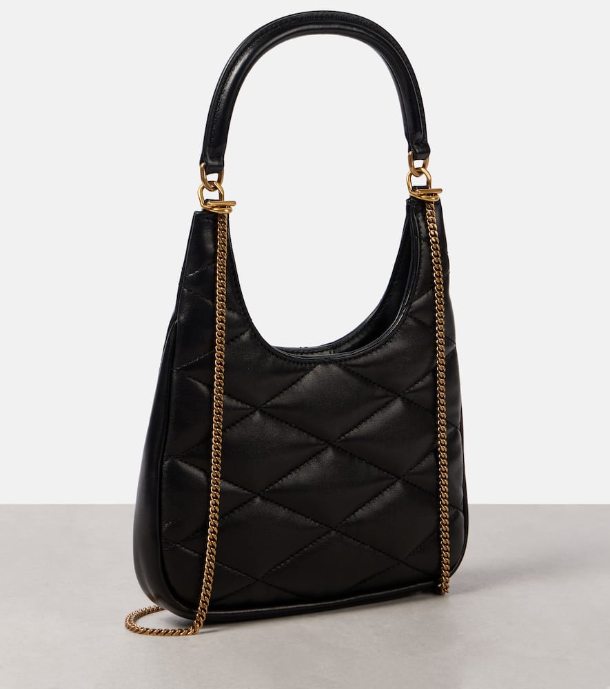 Saint Laurent Sade Mini Ysl Hobo Bag In Quilted Lambskin In Black